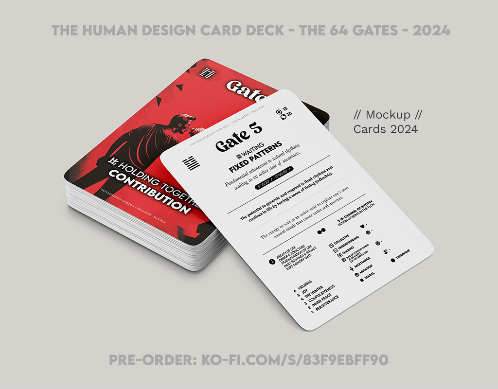 The Human Design Card Deck - The 64 Gates - Card Design - Mockup for Pre-Order Funding - Talis - Human Design Guide